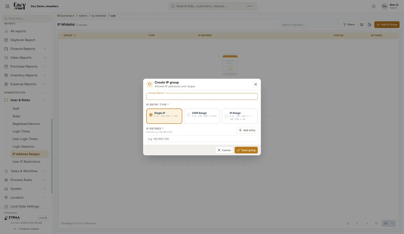 Create IP group
