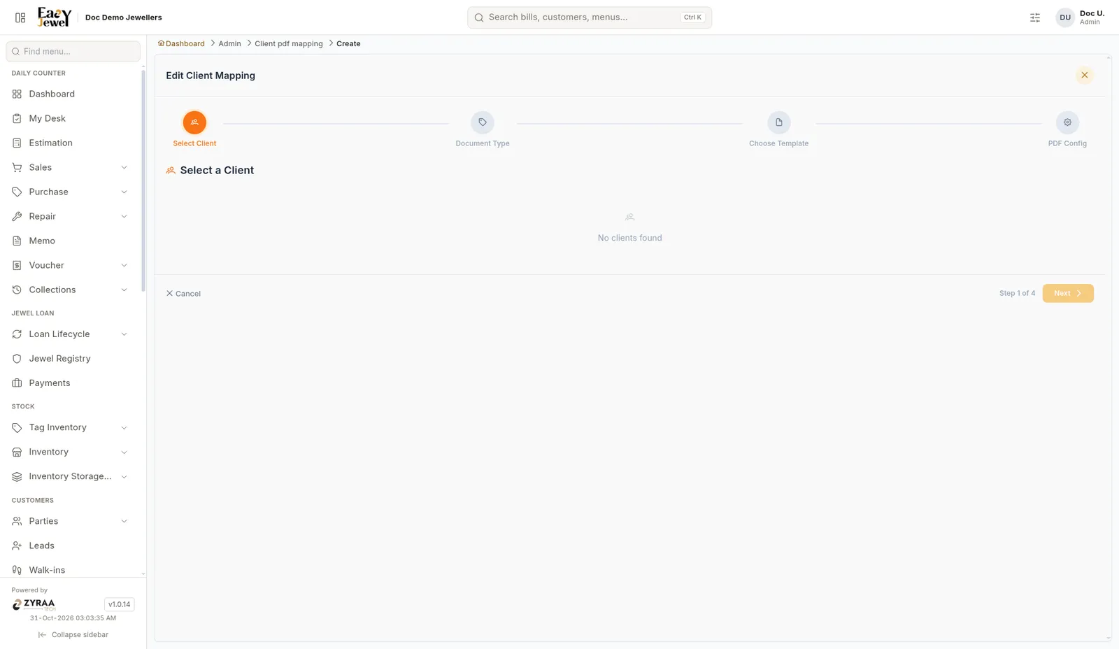 Client mapping wizard