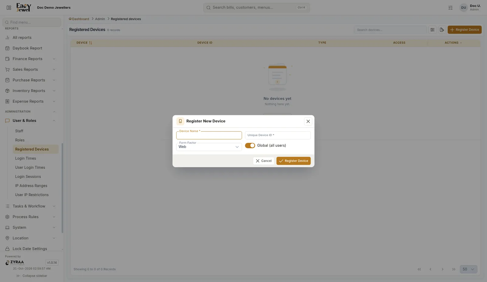 Register New Device
