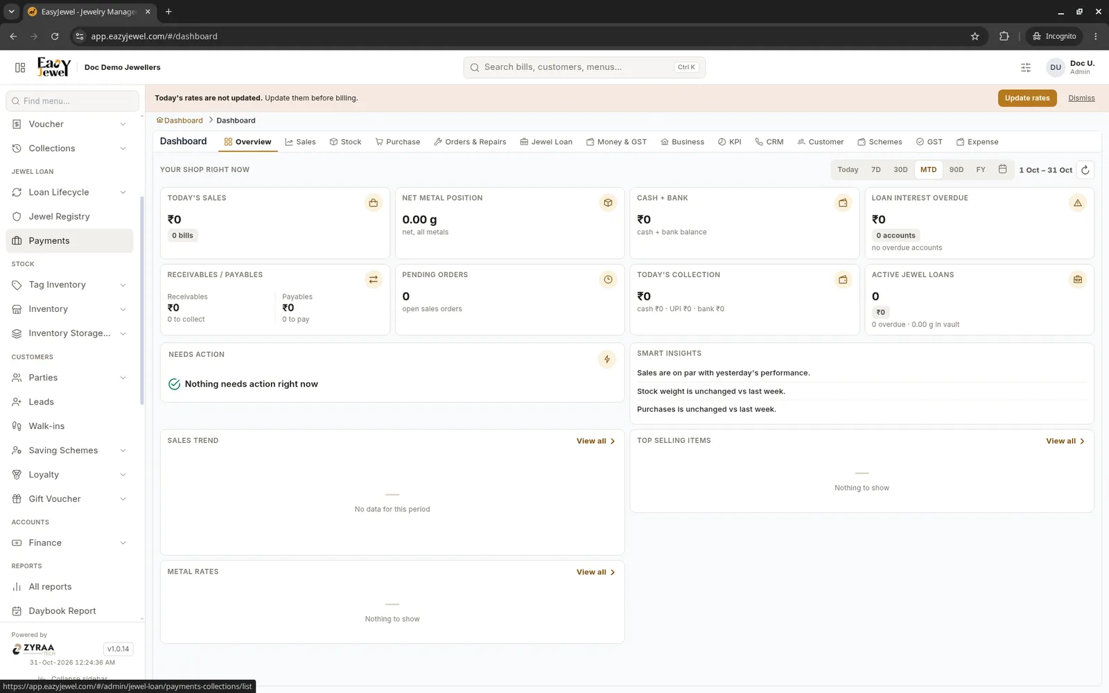 Main menu