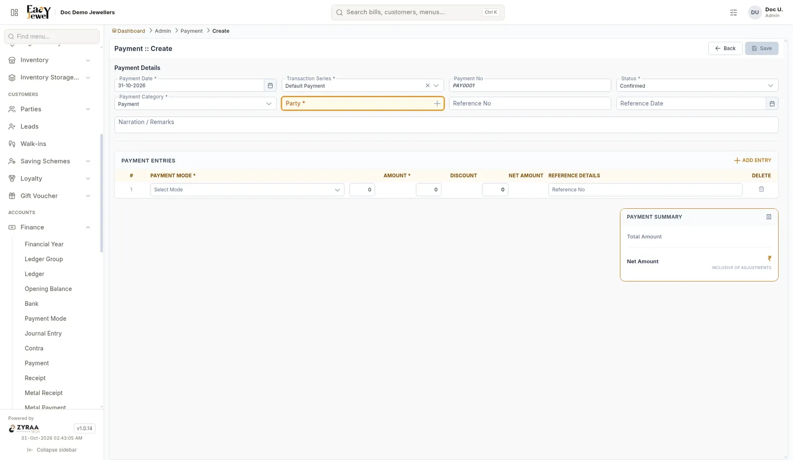 Payment Create